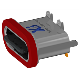 XB-TYPE C 6P vertical waterproof base L=7.15mm (with steel sheet) (zinc alloy shell)